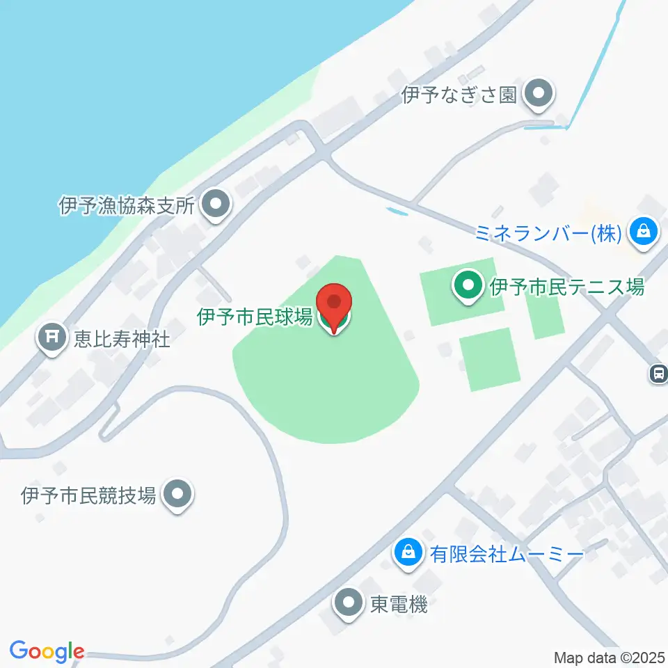 伊予市民球場周辺のカフェ一覧地図