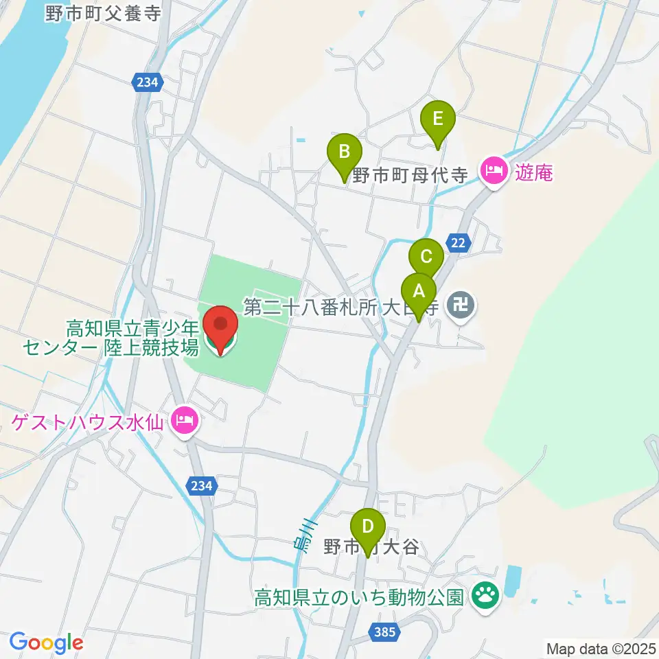 高知県立青少年センター陸上競技場周辺のカフェ一覧地図
