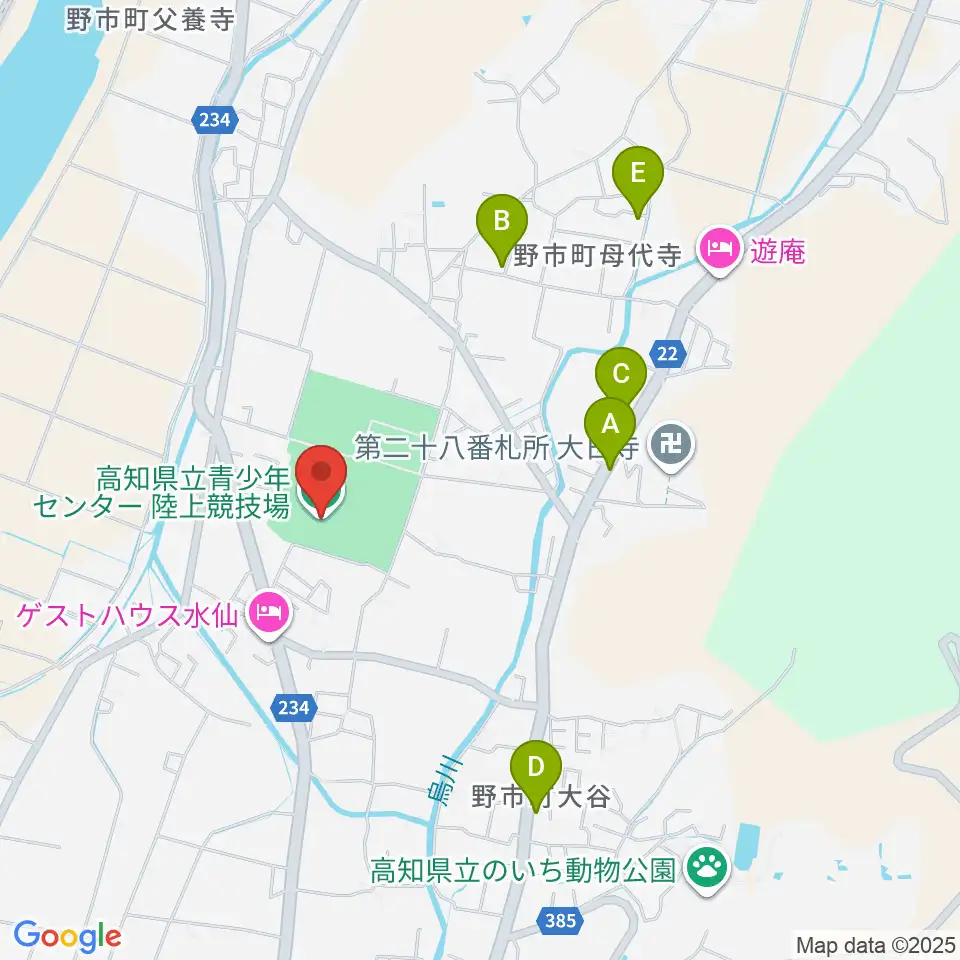 高知県立青少年センター陸上競技場周辺のカフェ一覧地図
