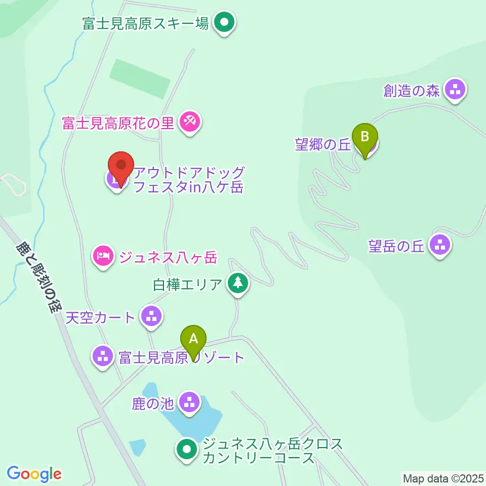 富士見高原八ヶ岳陸上競技場周辺のカフェ一覧地図