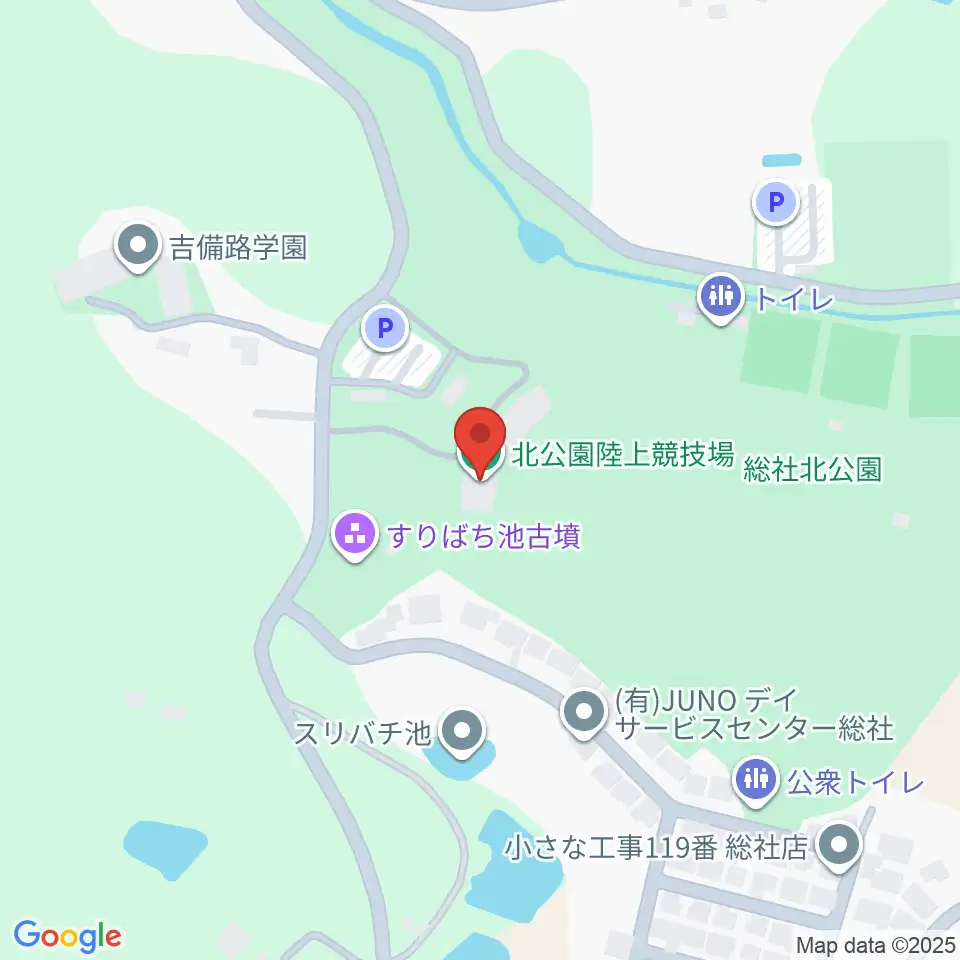 総社北公園陸上競技場周辺のカフェ一覧地図