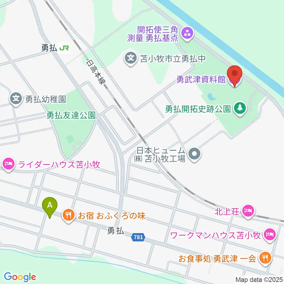勇武津資料館周辺のカフェ一覧地図