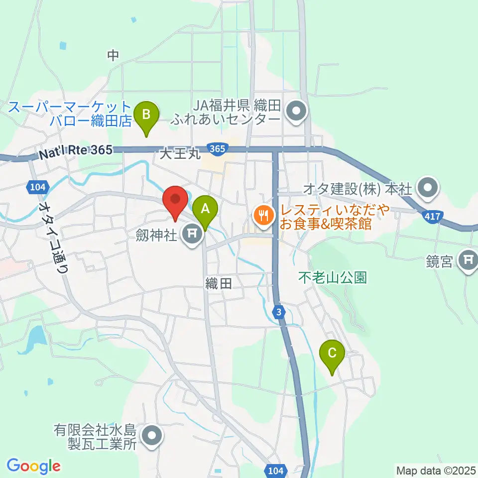 越前町織田文化歴史館周辺のカフェ一覧地図