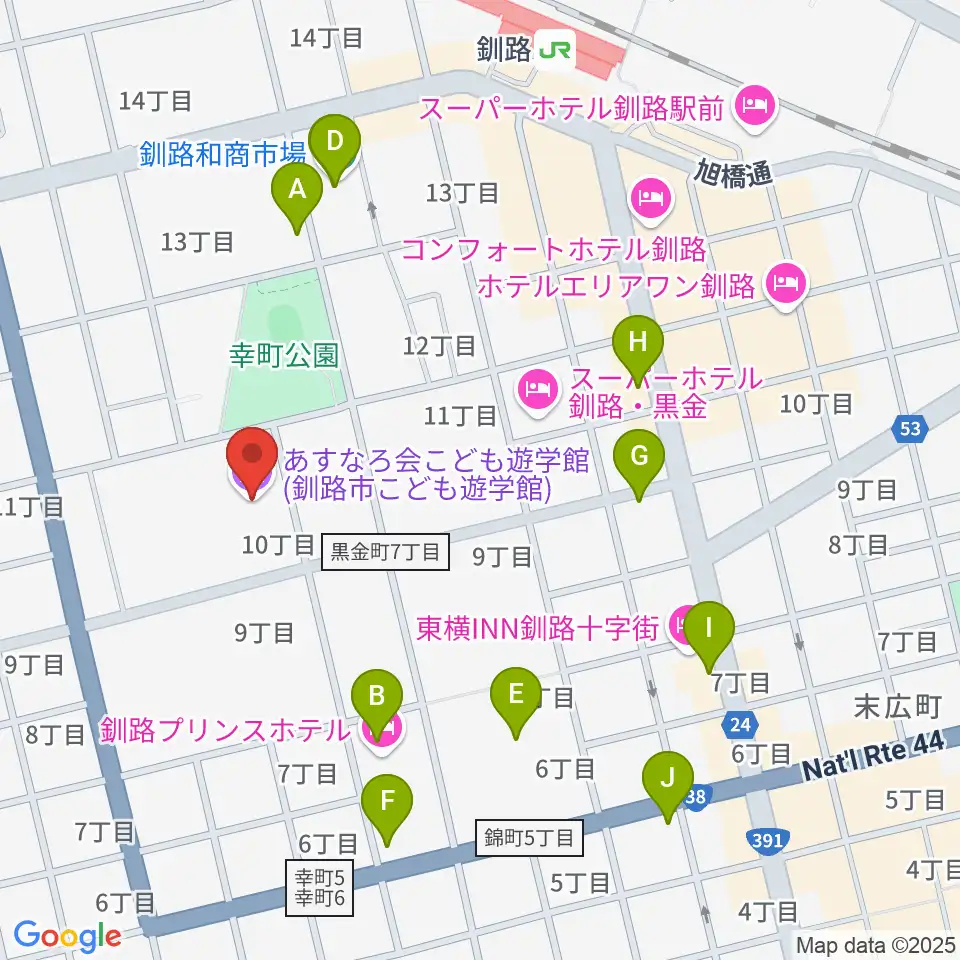 あすなろ会こども遊学館周辺のカフェ一覧地図