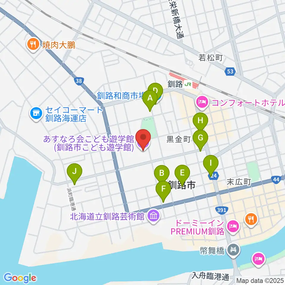 あすなろ会こども遊学館周辺のカフェ一覧地図