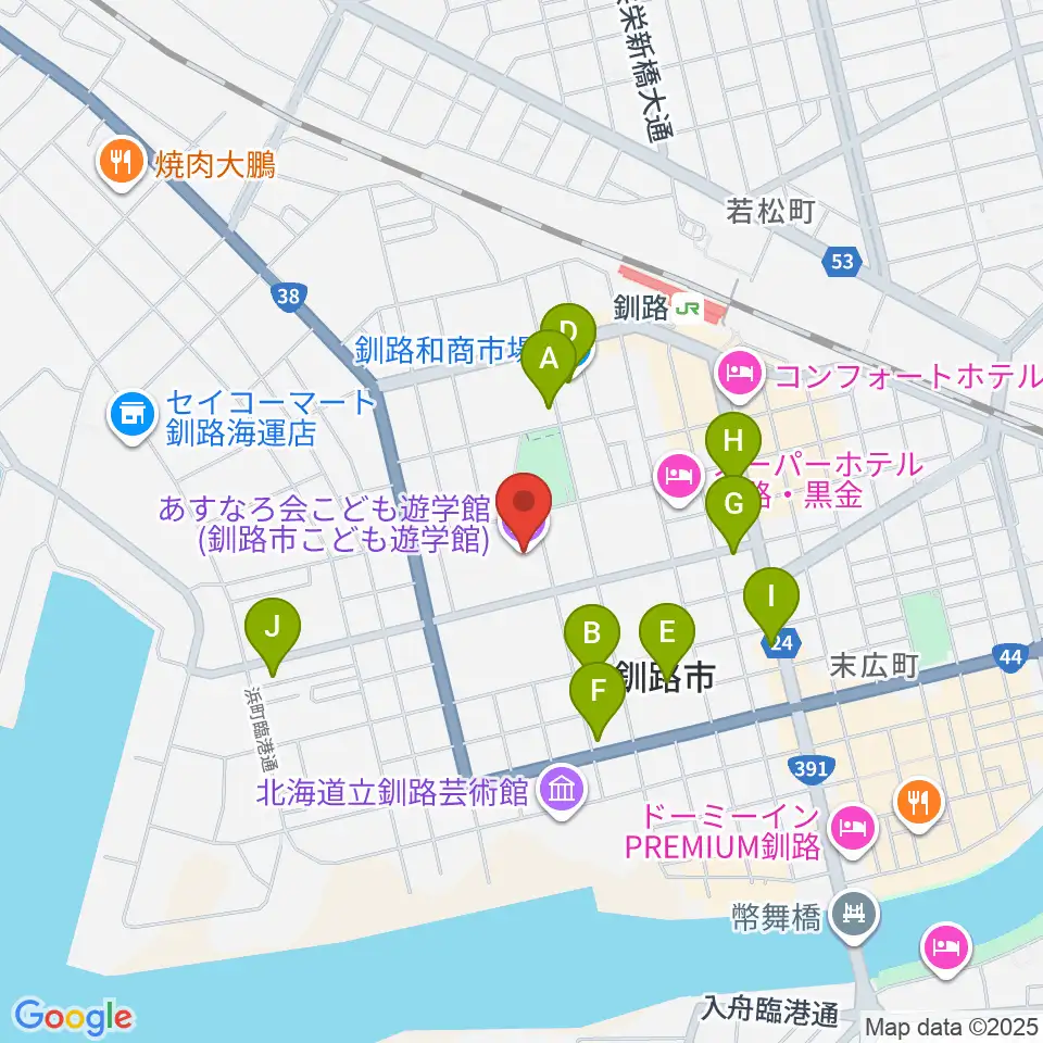 あすなろ会こども遊学館周辺のカフェ一覧地図