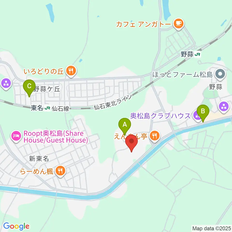おおくらフィールド周辺のカフェ一覧地図