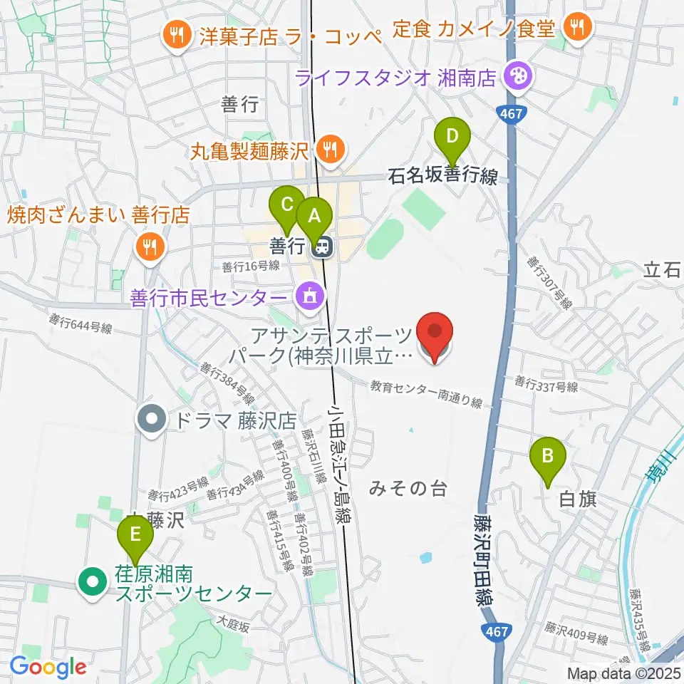 アサンテスポーツパーク・スポーツアリーナ周辺のカフェ一覧地図