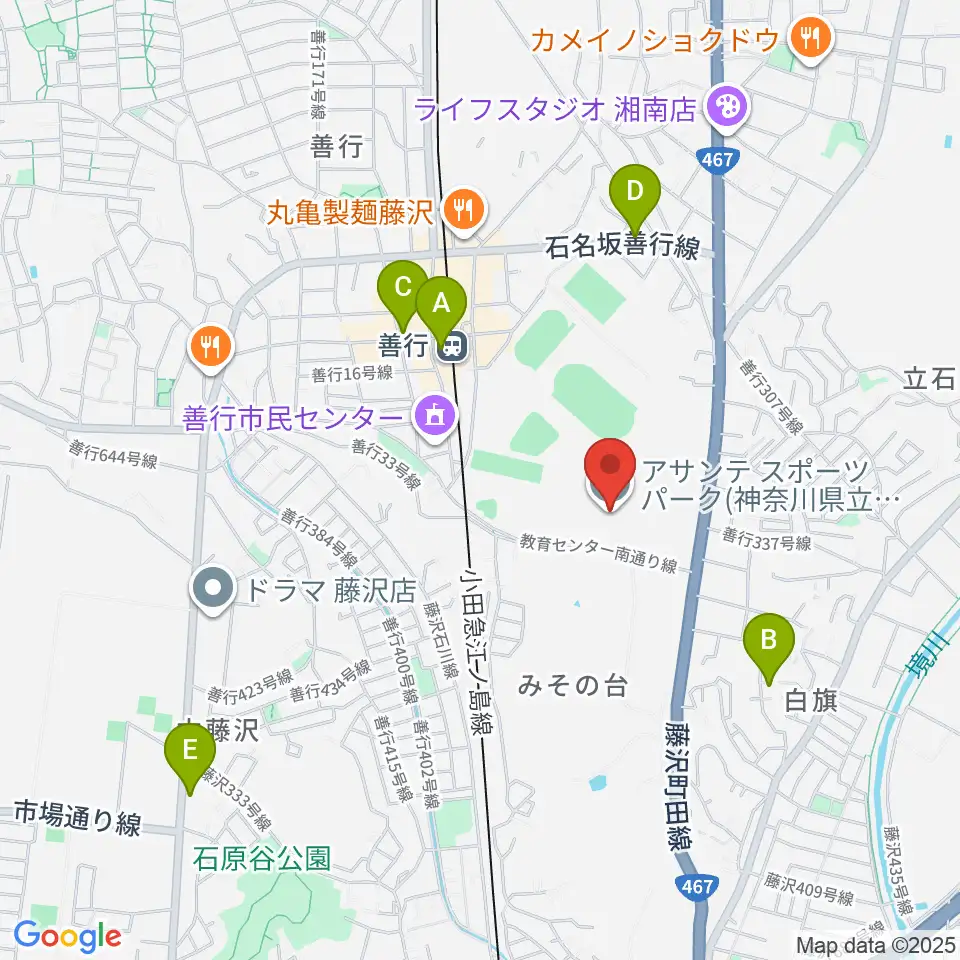 アサンテスポーツパーク・スポーツアリーナ周辺のカフェ一覧地図