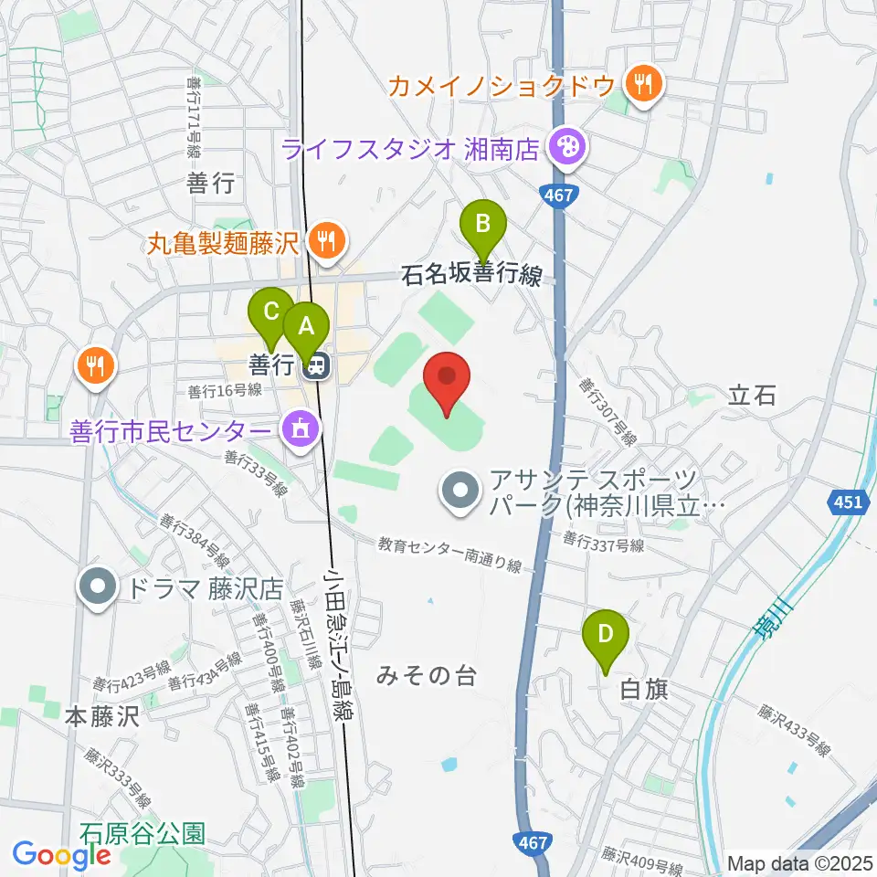 アサンテスポーツパーク陸上競技場周辺のカフェ一覧地図