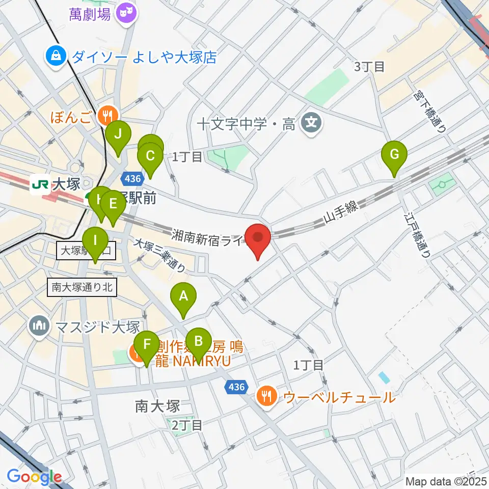 マザーハウス レコーディングスタジオ周辺のカフェ一覧地図