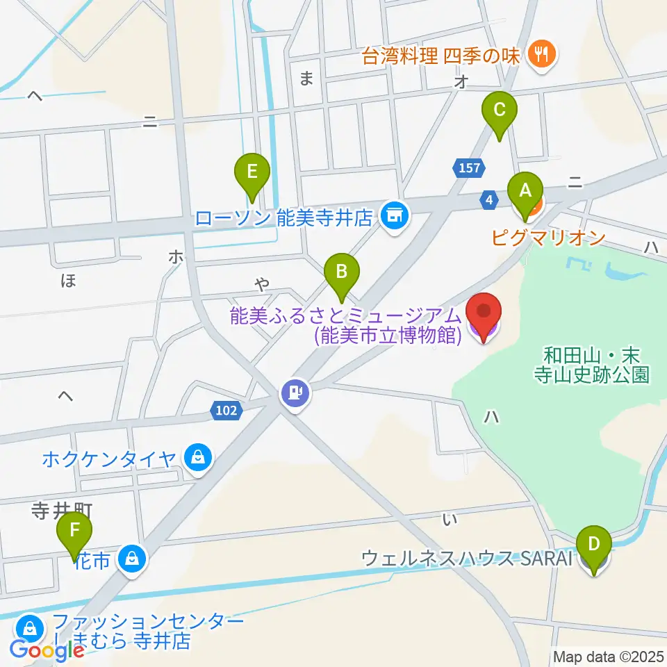 能美ふるさとミュージアム周辺のカフェ一覧地図