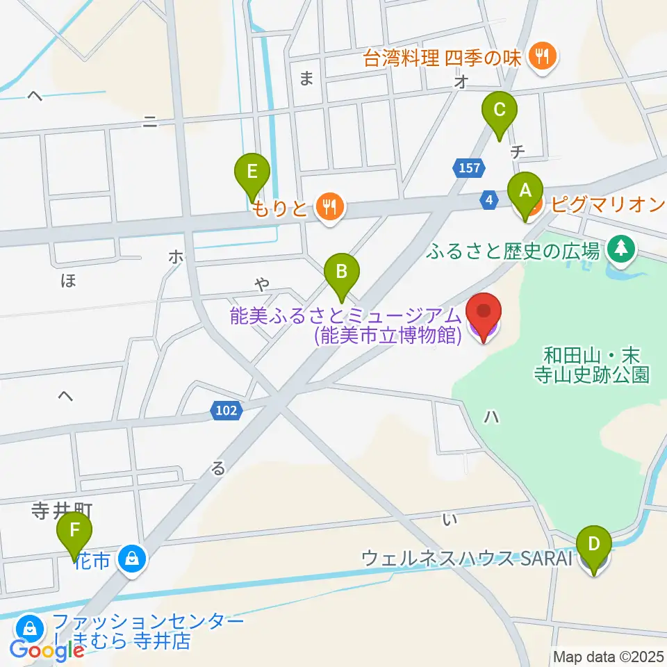 能美ふるさとミュージアム周辺のカフェ一覧地図