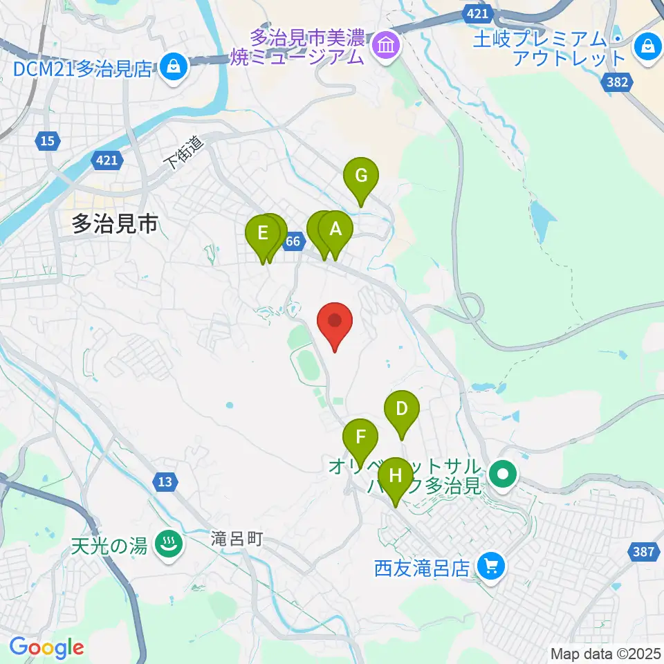 TYKスケートボードバーク周辺のカフェ一覧地図