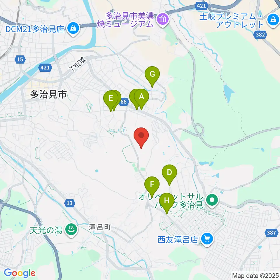 TYKスケートボードバーク周辺のカフェ一覧地図