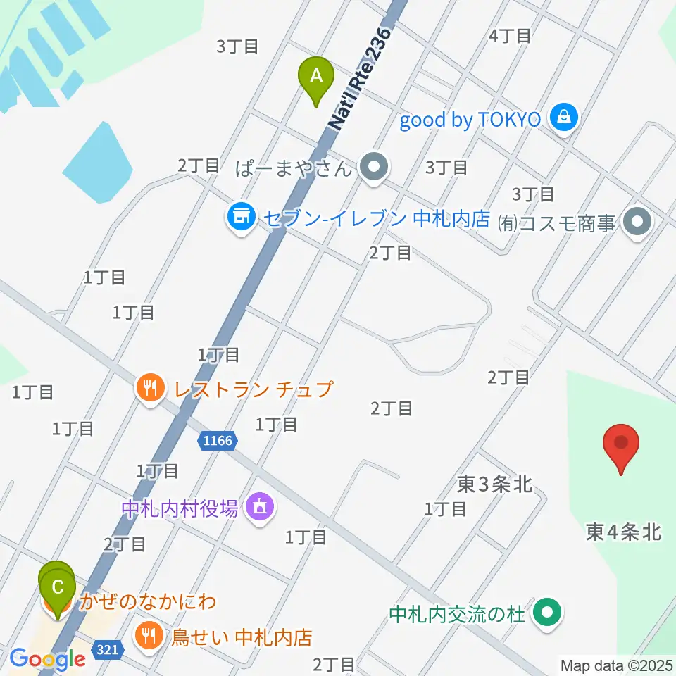 中札内交流の杜サッカー場周辺のカフェ一覧地図