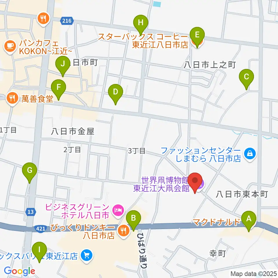 世界凧博物館 東近江大凧会館周辺のカフェ一覧地図