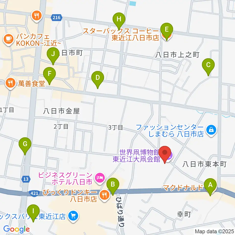 世界凧博物館 東近江大凧会館周辺のカフェ一覧地図