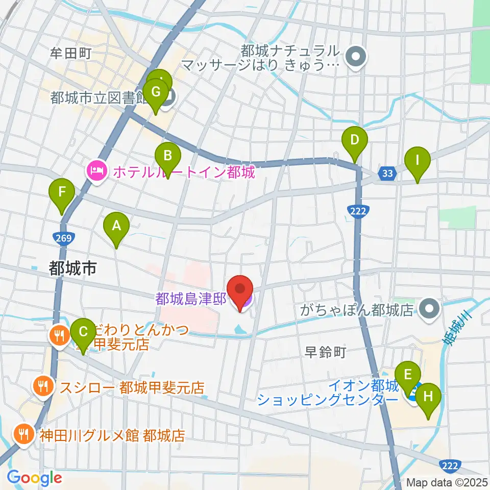都城島津邸周辺のカフェ一覧地図