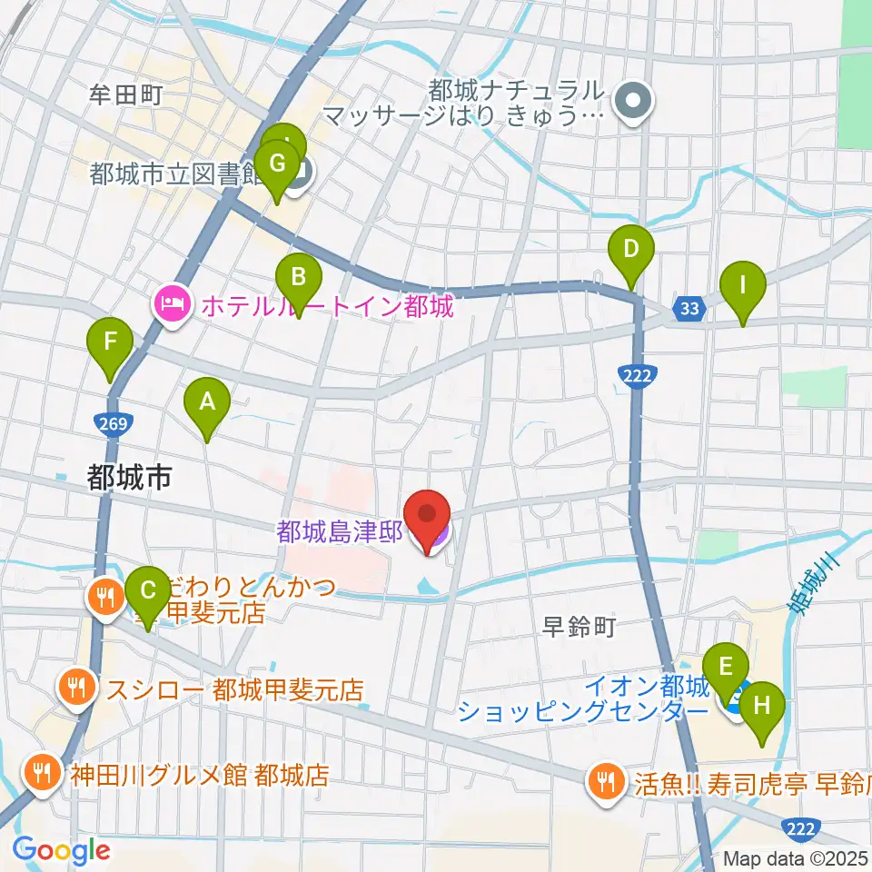 都城島津邸周辺のカフェ一覧地図