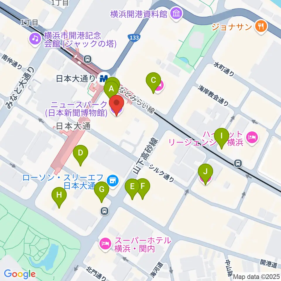 日本新聞博物館周辺のカフェ一覧地図
