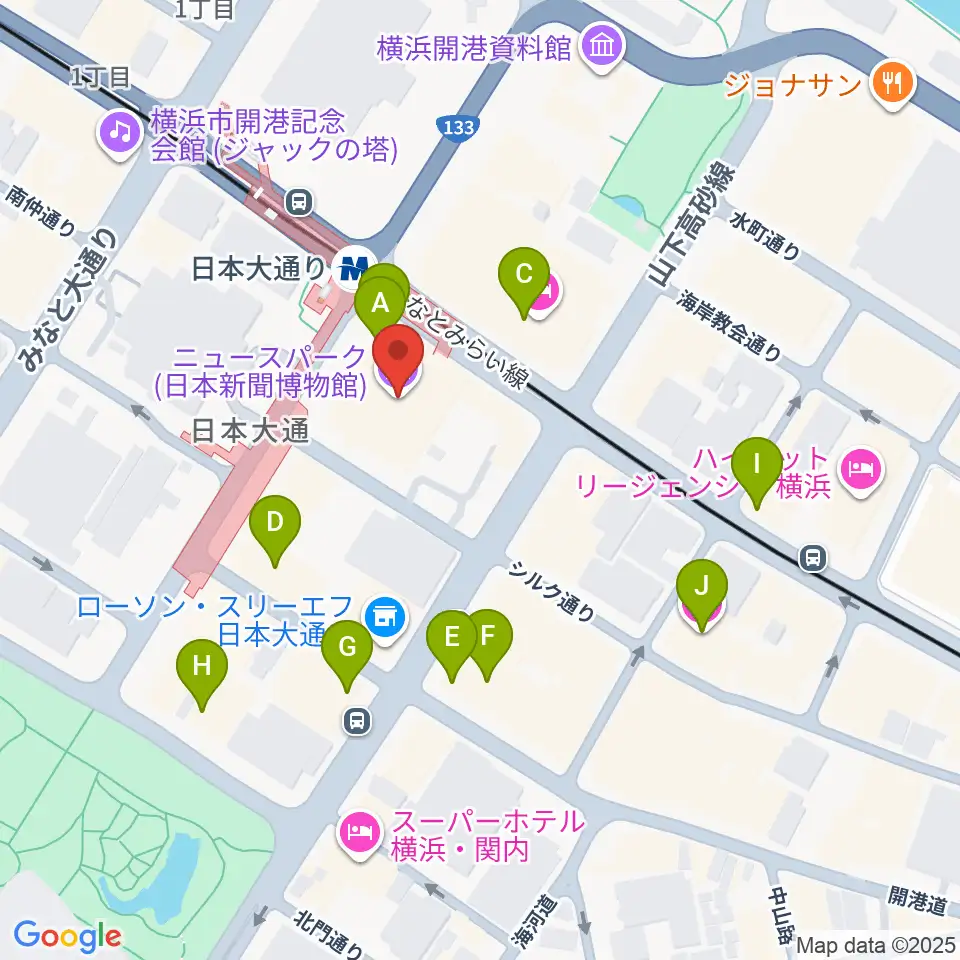 日本新聞博物館周辺のカフェ一覧地図