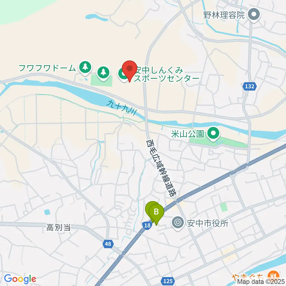 安中しんくみスポーツセンター周辺のカフェ一覧地図