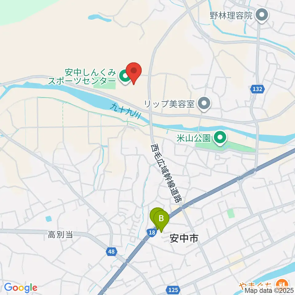 安中しんくみスポーツセンター周辺のカフェ一覧地図