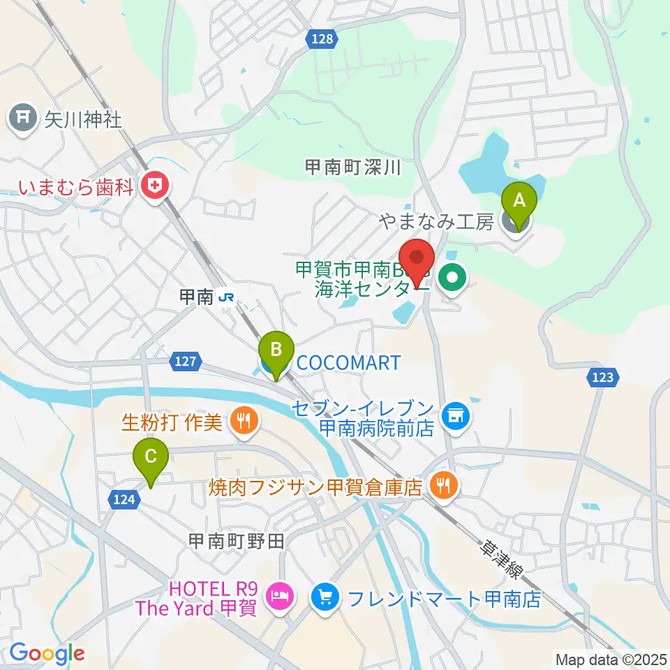 甲賀市甲南ふれあいの館周辺のカフェ一覧地図