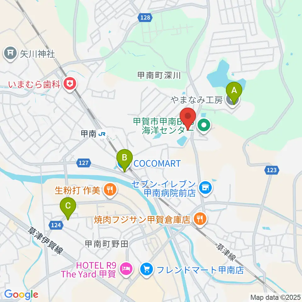 甲賀市甲南ふれあいの館周辺のカフェ一覧地図