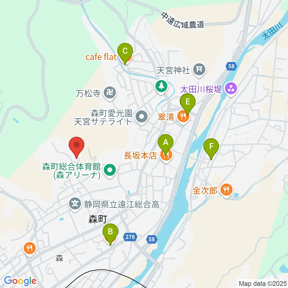 森町立歴史民俗資料館周辺のカフェ一覧地図