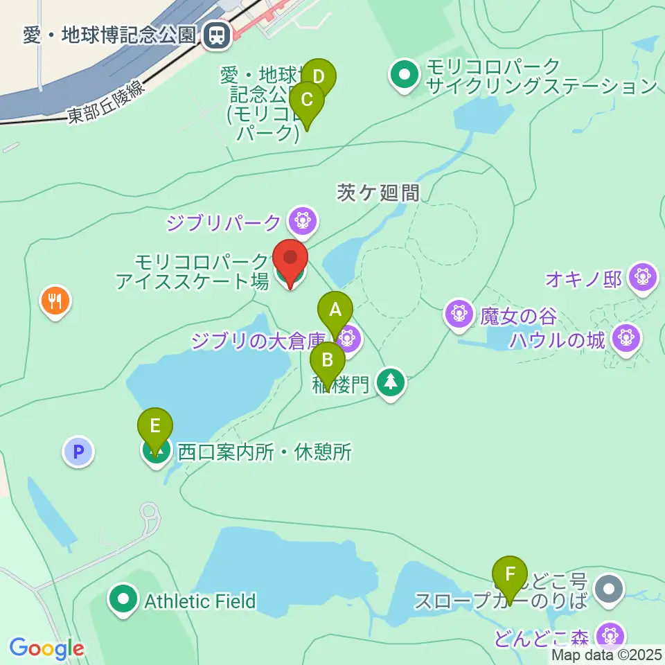 愛・地球博記念公園アイススケート場周辺のカフェ一覧地図
