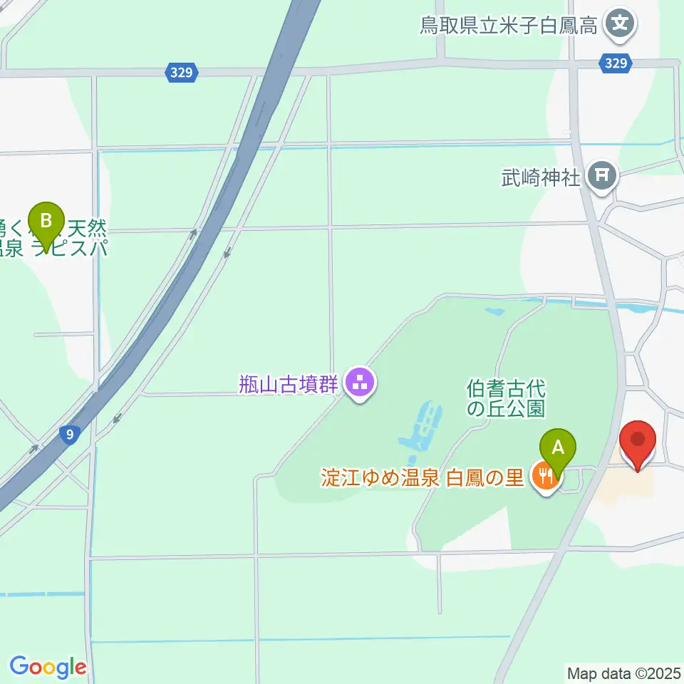 上淀白鳳の丘展示館周辺のカフェ一覧地図