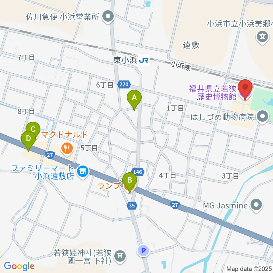 福井県立若狭歴史博物館周辺のカフェ一覧地図