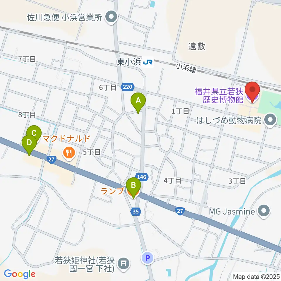 福井県立若狭歴史博物館周辺のカフェ一覧地図