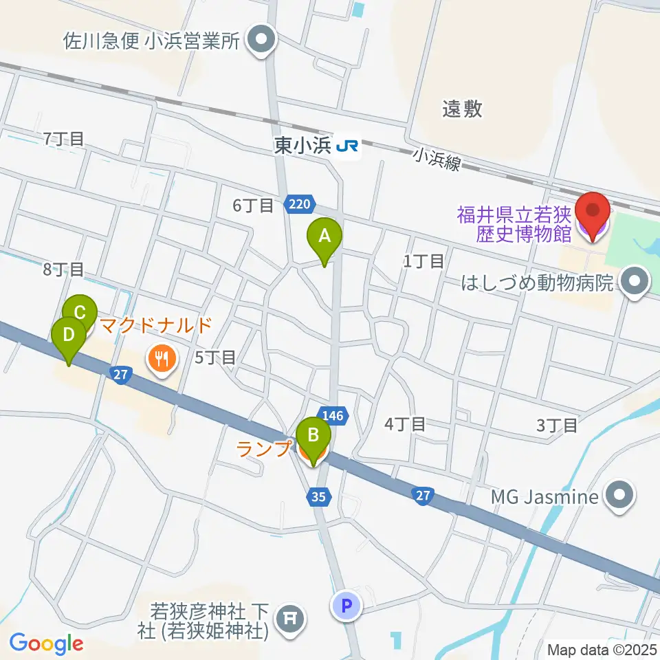 福井県立若狭歴史博物館周辺のカフェ一覧地図