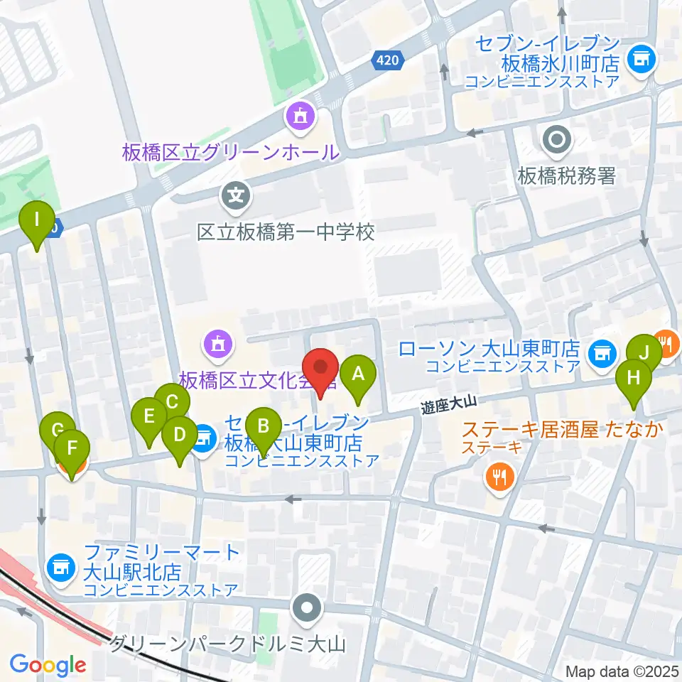 ダボスタジオ周辺のカフェ一覧地図