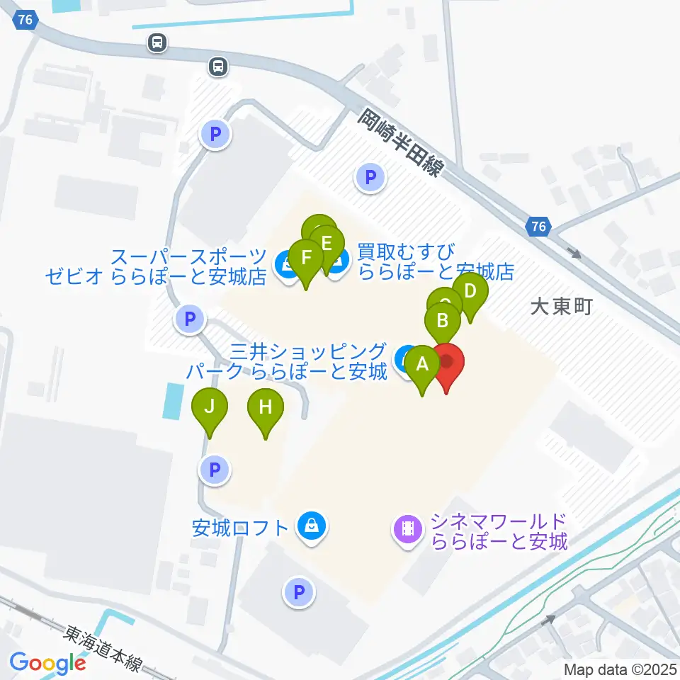 SAISONスタジアム周辺のカフェ一覧地図
