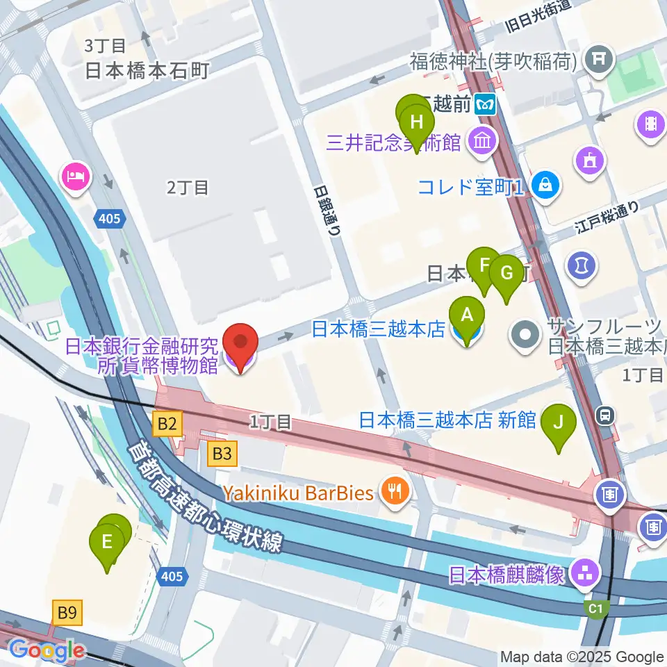 貨幣博物館周辺のカフェ一覧地図