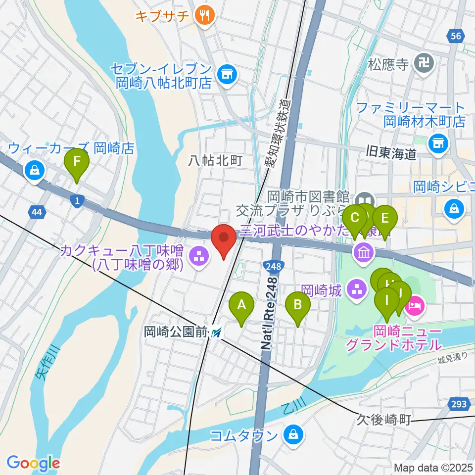八丁味噌の郷 史料館周辺のカフェ一覧地図