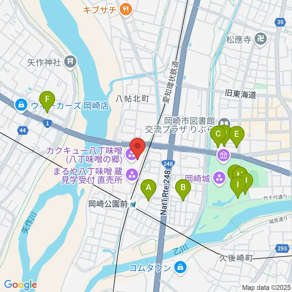 八丁味噌の郷 史料館周辺のカフェ一覧地図