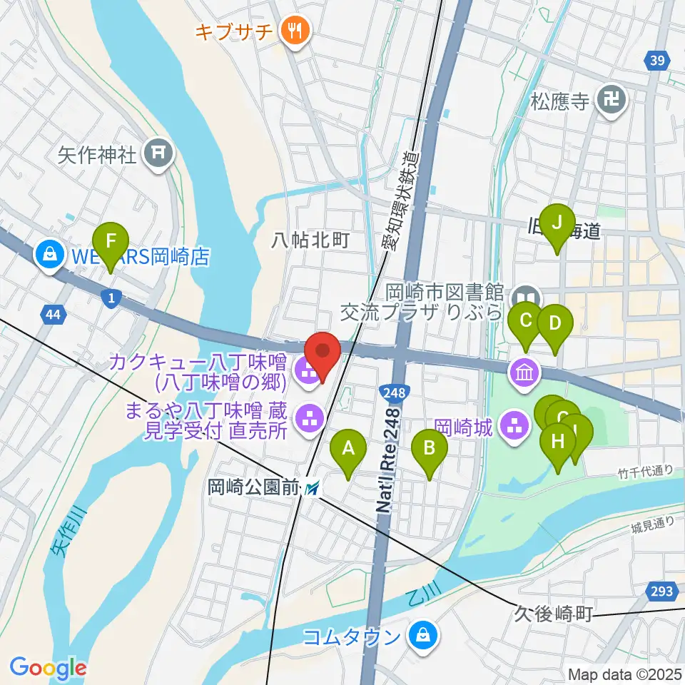 八丁味噌の郷 史料館周辺のカフェ一覧地図