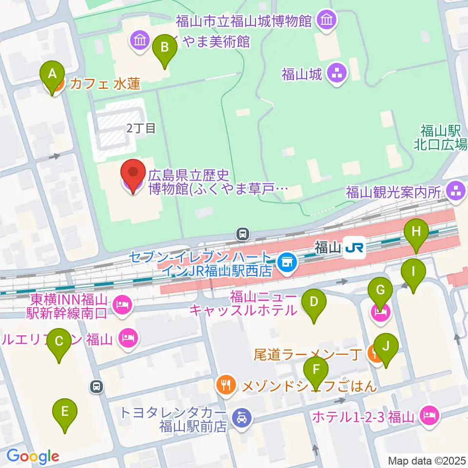 広島県立歴史博物館周辺のカフェ一覧地図