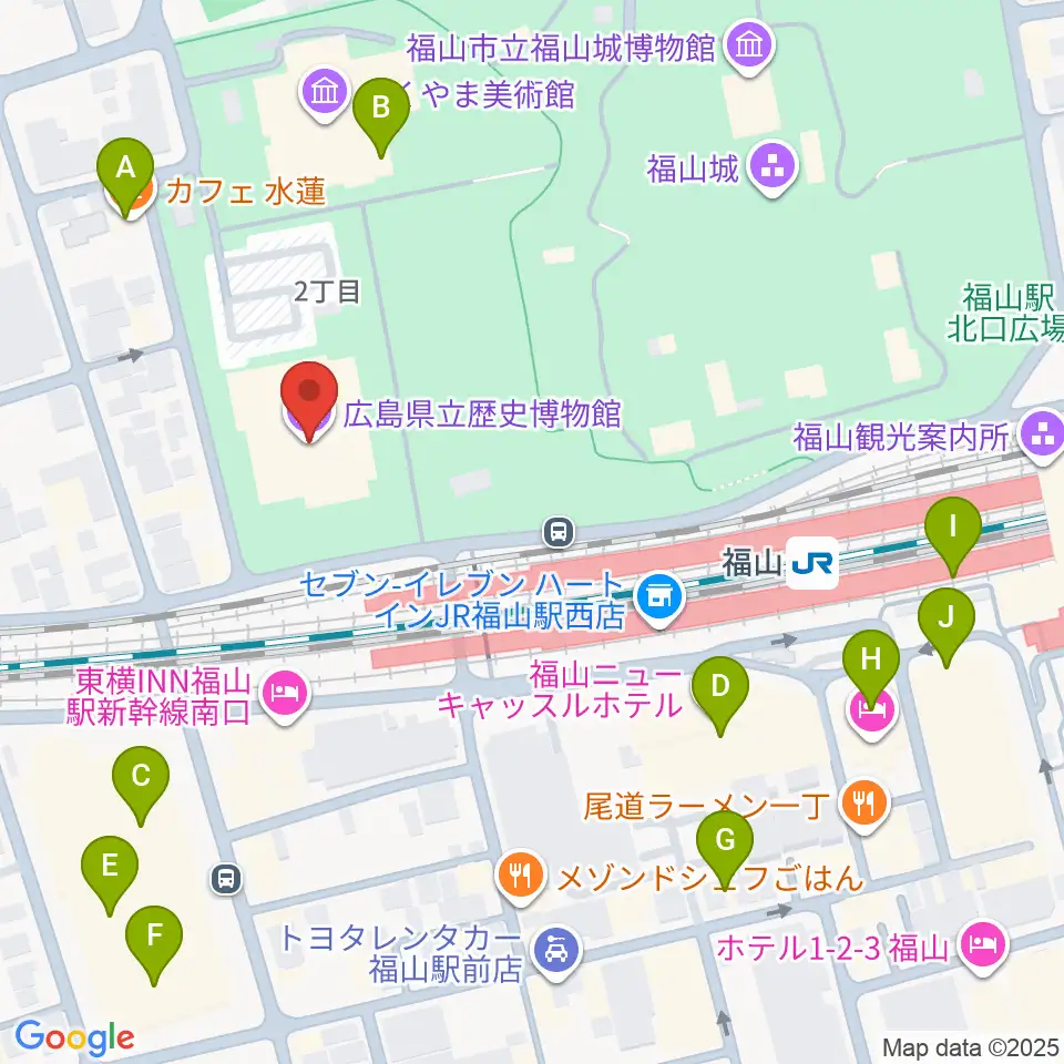 広島県立歴史博物館周辺のカフェ一覧地図