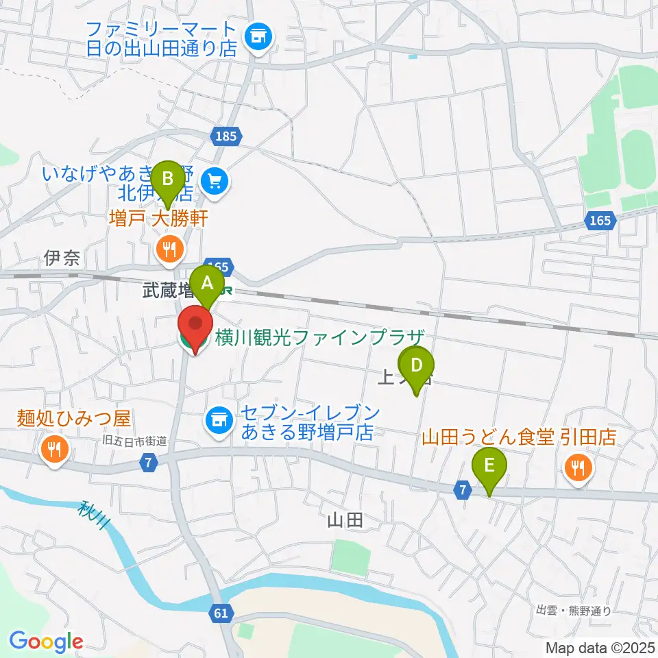 横川観光ファインプラザ周辺のカフェ一覧地図