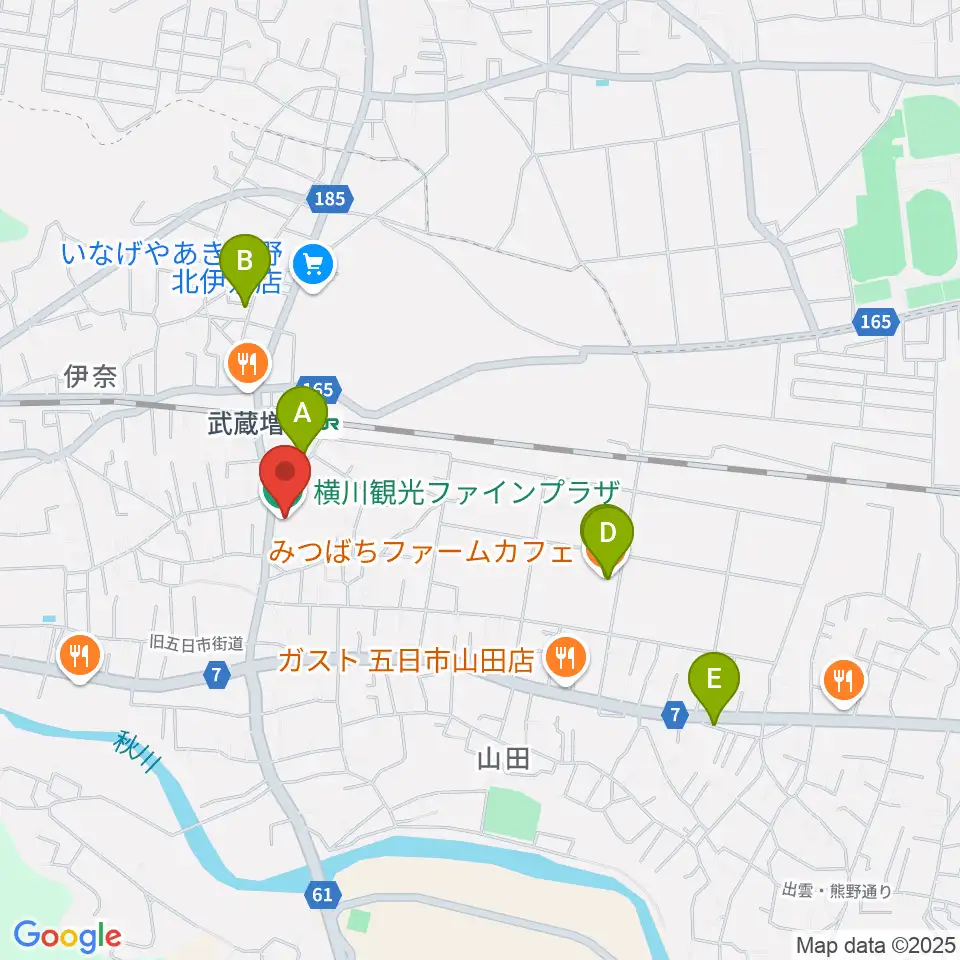 横川観光ファインプラザ周辺のカフェ一覧地図
