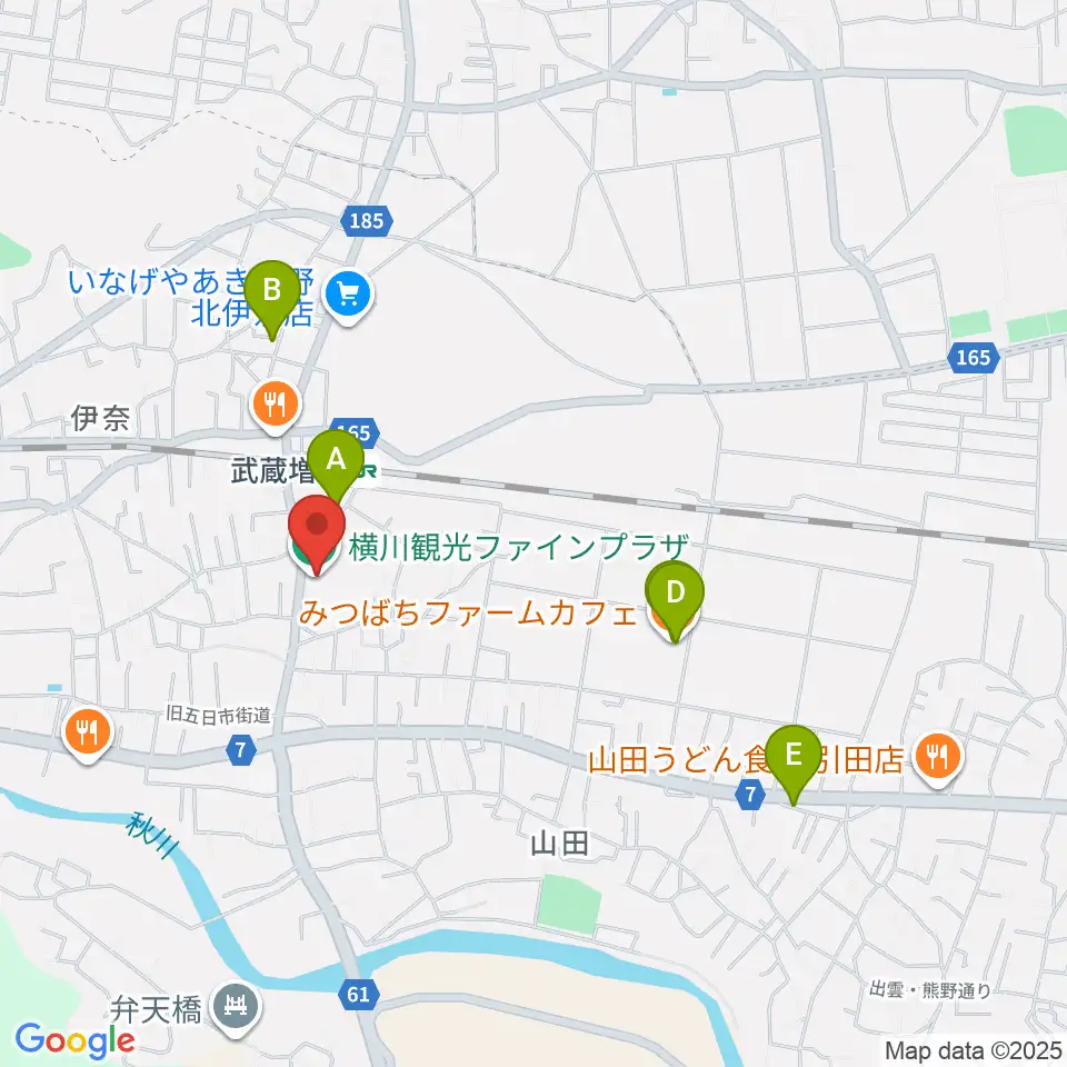横川観光ファインプラザ周辺のカフェ一覧地図