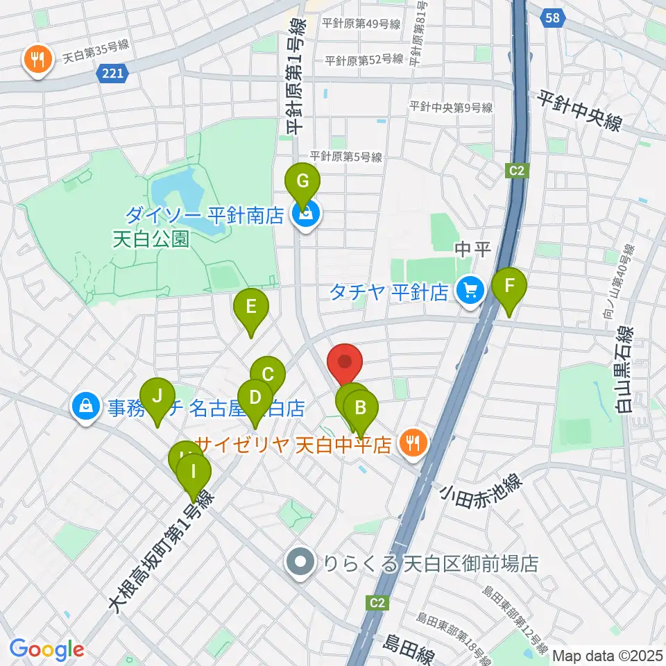 荒木集成館周辺のカフェ一覧地図