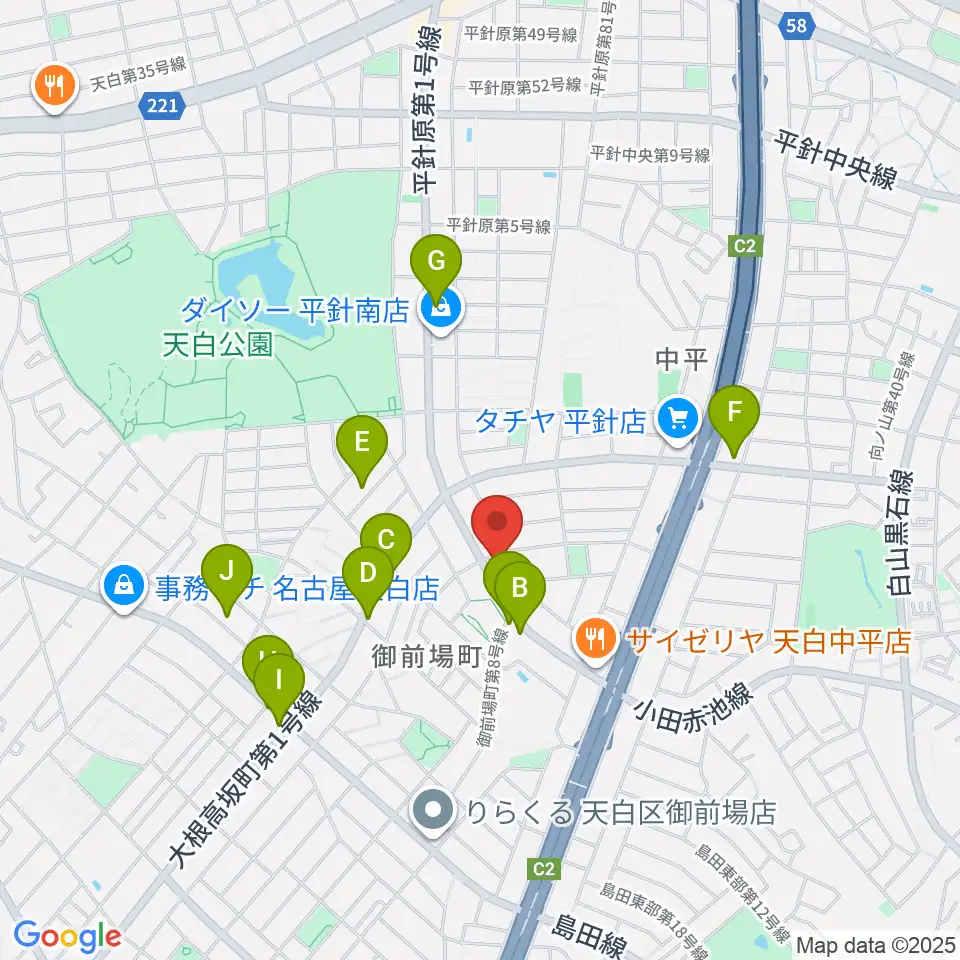 荒木集成館周辺のカフェ一覧地図