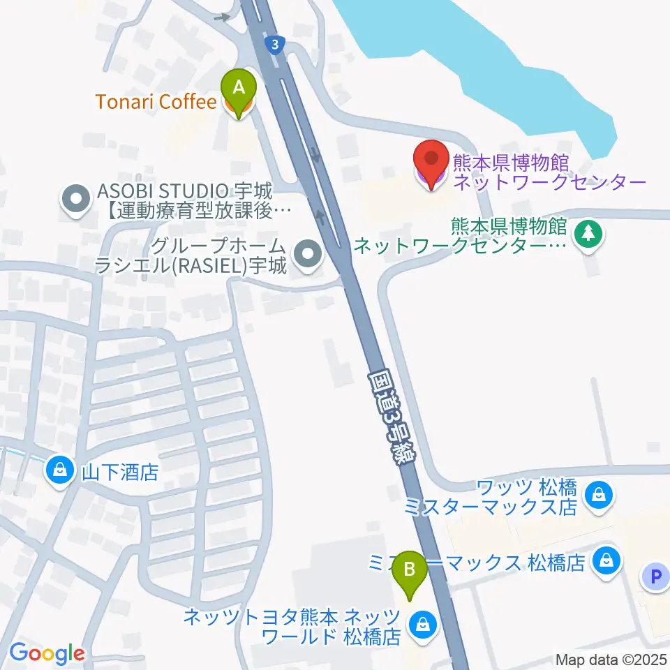 熊本県博物館ネットワークセンター周辺のカフェ一覧地図